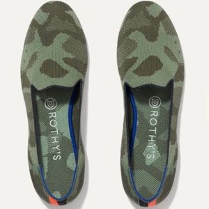 Rothy’s Olive Camo Loafers EUC